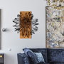 Wallity Daisy - Escultura de pared en Negro y Nogal